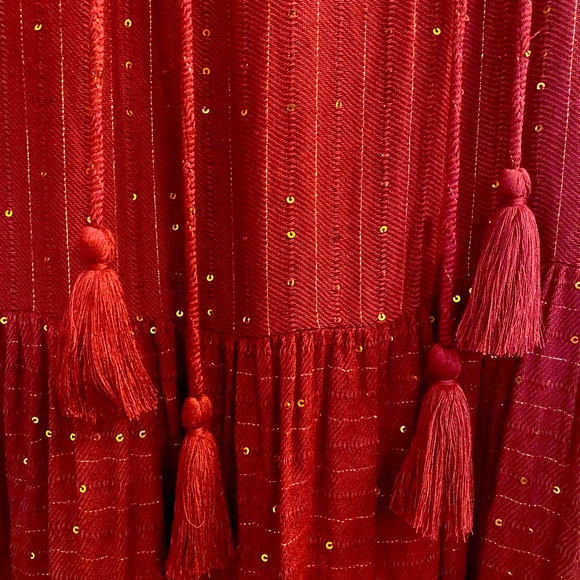 PilyQ PQ Swim Angelica Sequined Tunic Burgundy Sangria NEW NWT SZ M/L - Picture 8 of 11